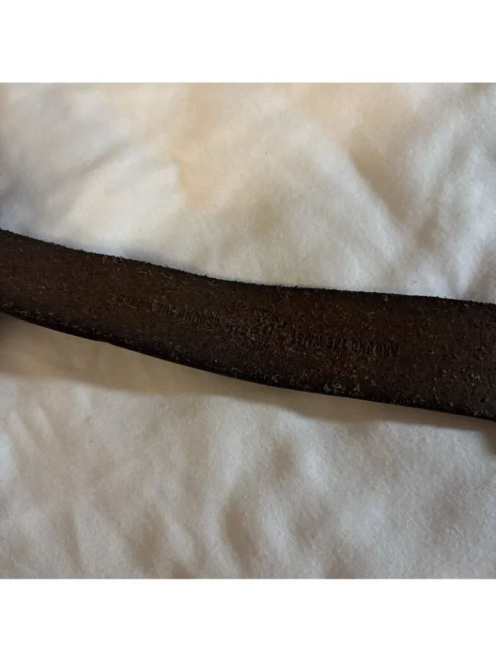 UNC Vtg Fossil Leather Belt Brass Buckle 90s Distressed